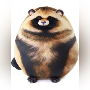Cute Raccoon Plush Pillow - 12" Soft Stuffed Animal Toy for Kids